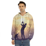 Pro Golf Swing Print Men's Velvet Pullover Hoodie