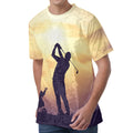 Pro Golf Swing Print Men's Velvet T-Shirt