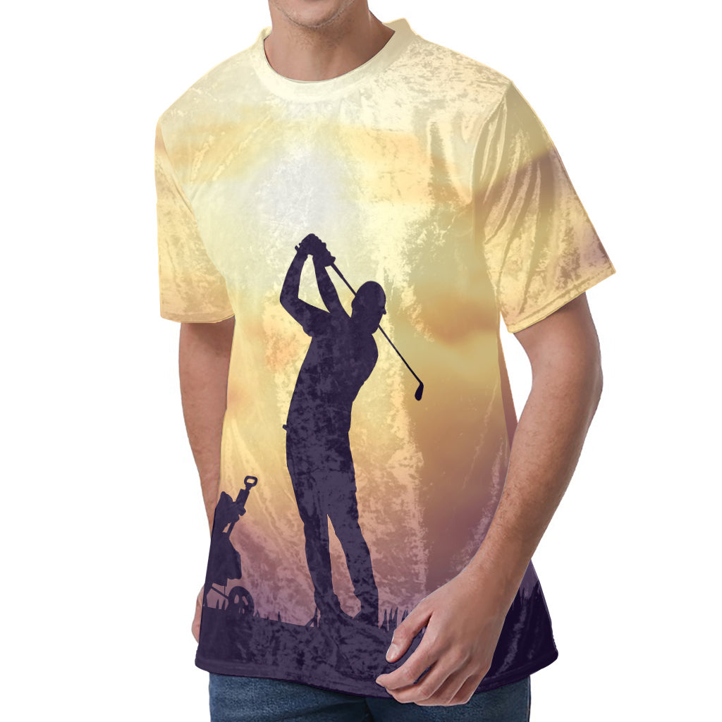 Pro Golf Swing Print Men's Velvet T-Shirt