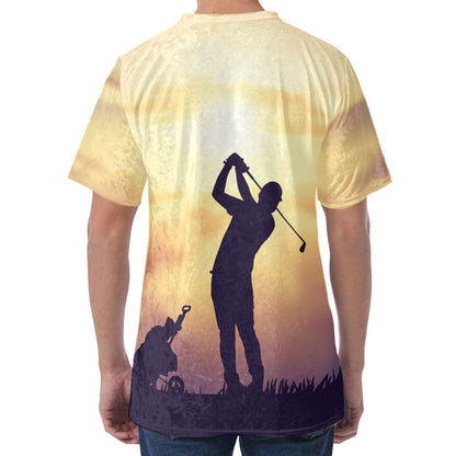 Pro Golf Swing Print Men's Velvet T-Shirt