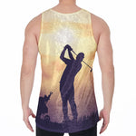 Pro Golf Swing Print Men's Velvet Tank Top