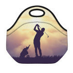 Pro Golf Swing Print Neoprene Lunch Bag