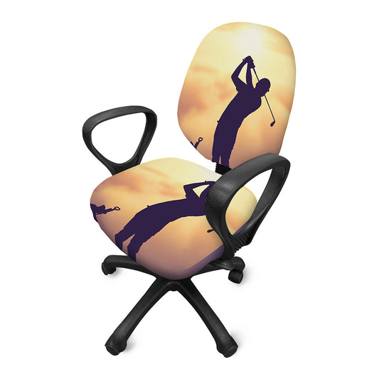 Pro Golf Swing Print Office Chair Cover