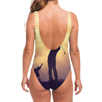 Pro Golf Swing Print One Piece Swimsuit