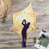 Pro Golf Swing Print One Shoulder Bodysuit