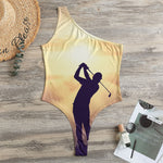 Pro Golf Swing Print One Shoulder Bodysuit