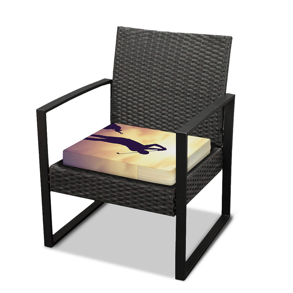 Pro Golf Swing Print Outdoor Seat Cushion Cover