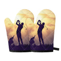 Pro Golf Swing Print Oven Mitts