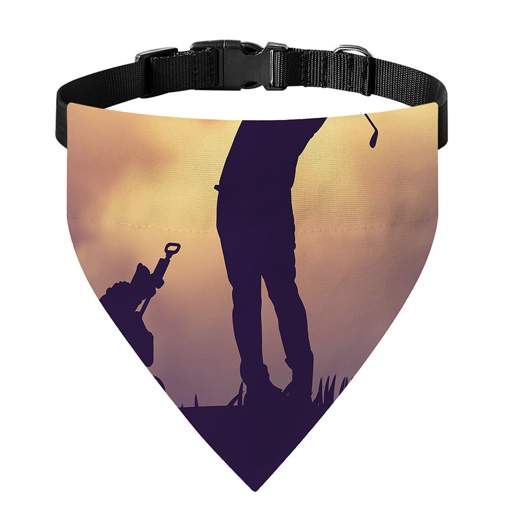 Pro Golf Swing Print Over The Collar Dog Bandana