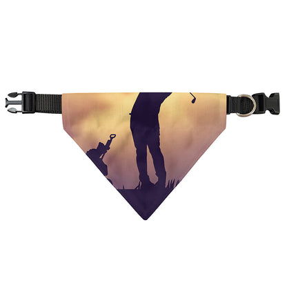 Pro Golf Swing Print Over The Collar Dog Bandana