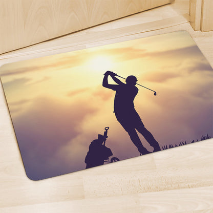 Pro Golf Swing Print Polyester Doormat