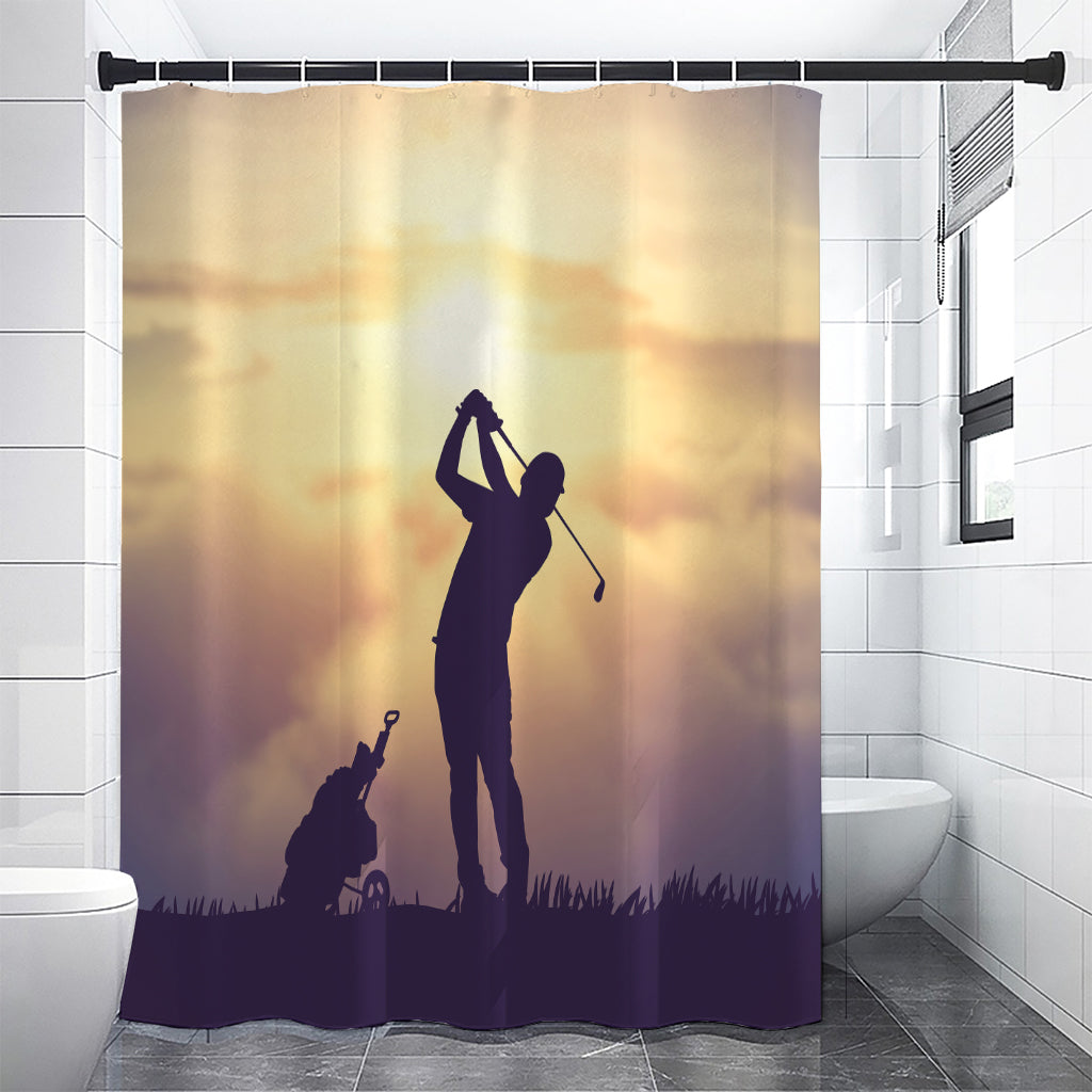 Pro Golf Swing Print Premium Shower Curtain