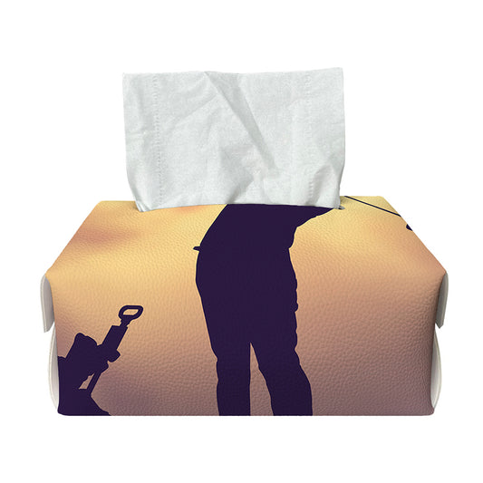 Pro Golf Swing Print Rectangle Tissue Box Cover