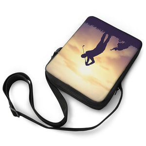 Pro Golf Swing Print Rectangular Crossbody Bag