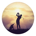 Pro Golf Swing Print Round Blanket