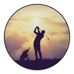 Pro Golf Swing Print Round Floor Mat