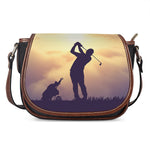Pro Golf Swing Print Saddle Bag