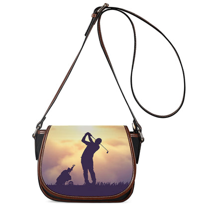 Pro Golf Swing Print Saddle Bag