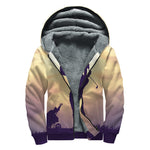 Pro Golf Swing Print Sherpa Lined Zip Up Hoodie