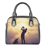 Pro Golf Swing Print Shoulder Handbag