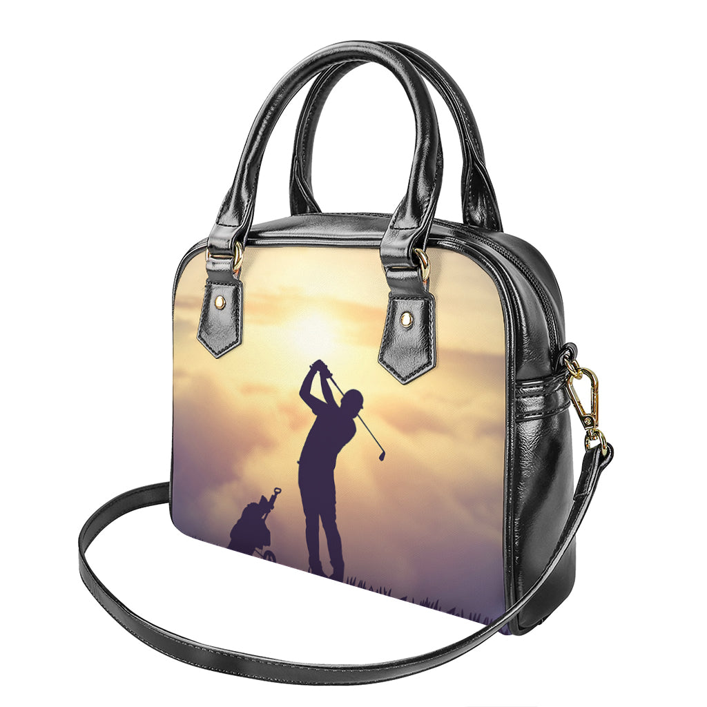 Pro Golf Swing Print Shoulder Handbag