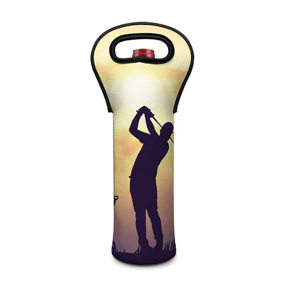 Pro Golf Swing Print Single Neoprene Wine Tote