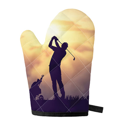 Pro Golf Swing Print Single Oven Mitt