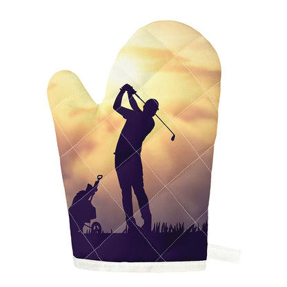 Pro Golf Swing Print Single Oven Mitt