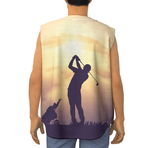 Pro Golf Swing Print Sleeveless Baseball Jersey