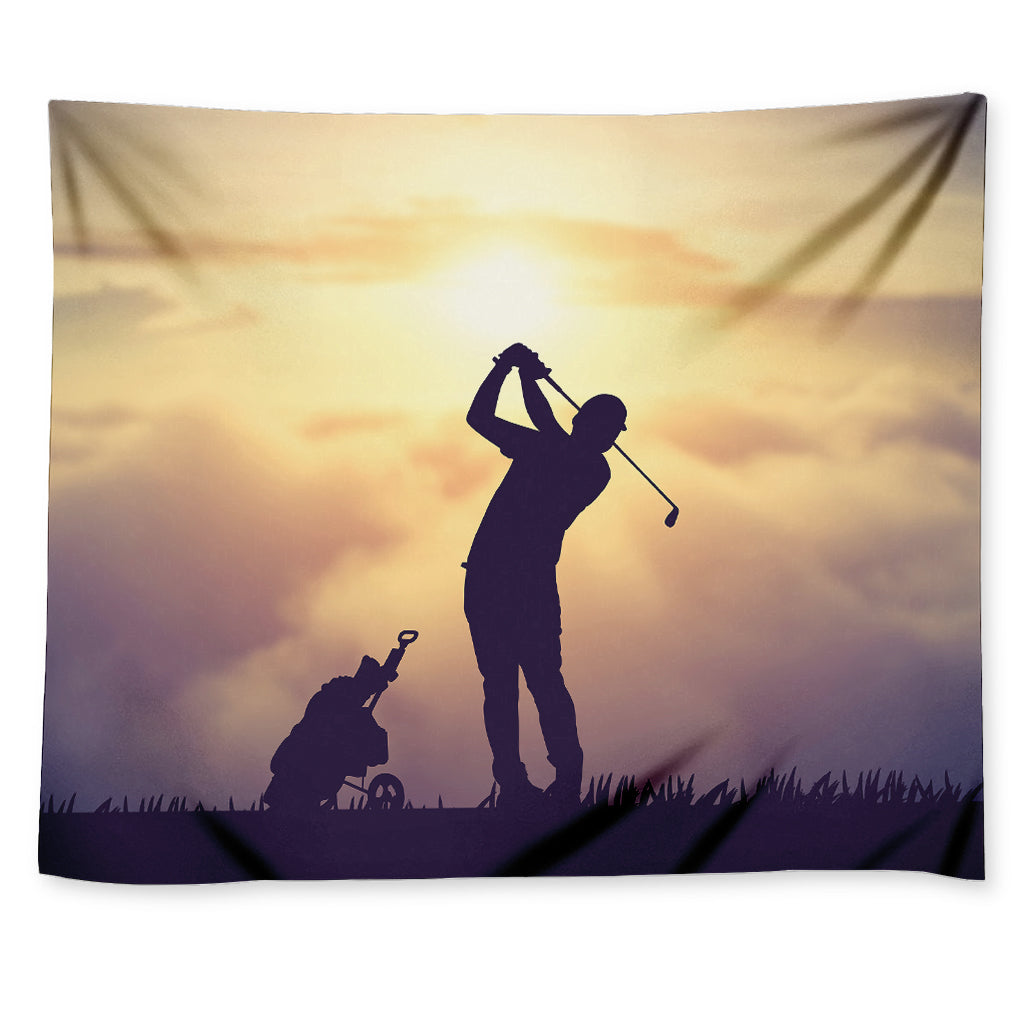 Pro Golf Swing Print Tapestry
