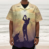 Pro Golf Swing Print Textured Short Sleeve Shirt