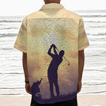 Pro Golf Swing Print Textured Short Sleeve Shirt