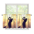 Pro Golf Swing Print Tier Curtains