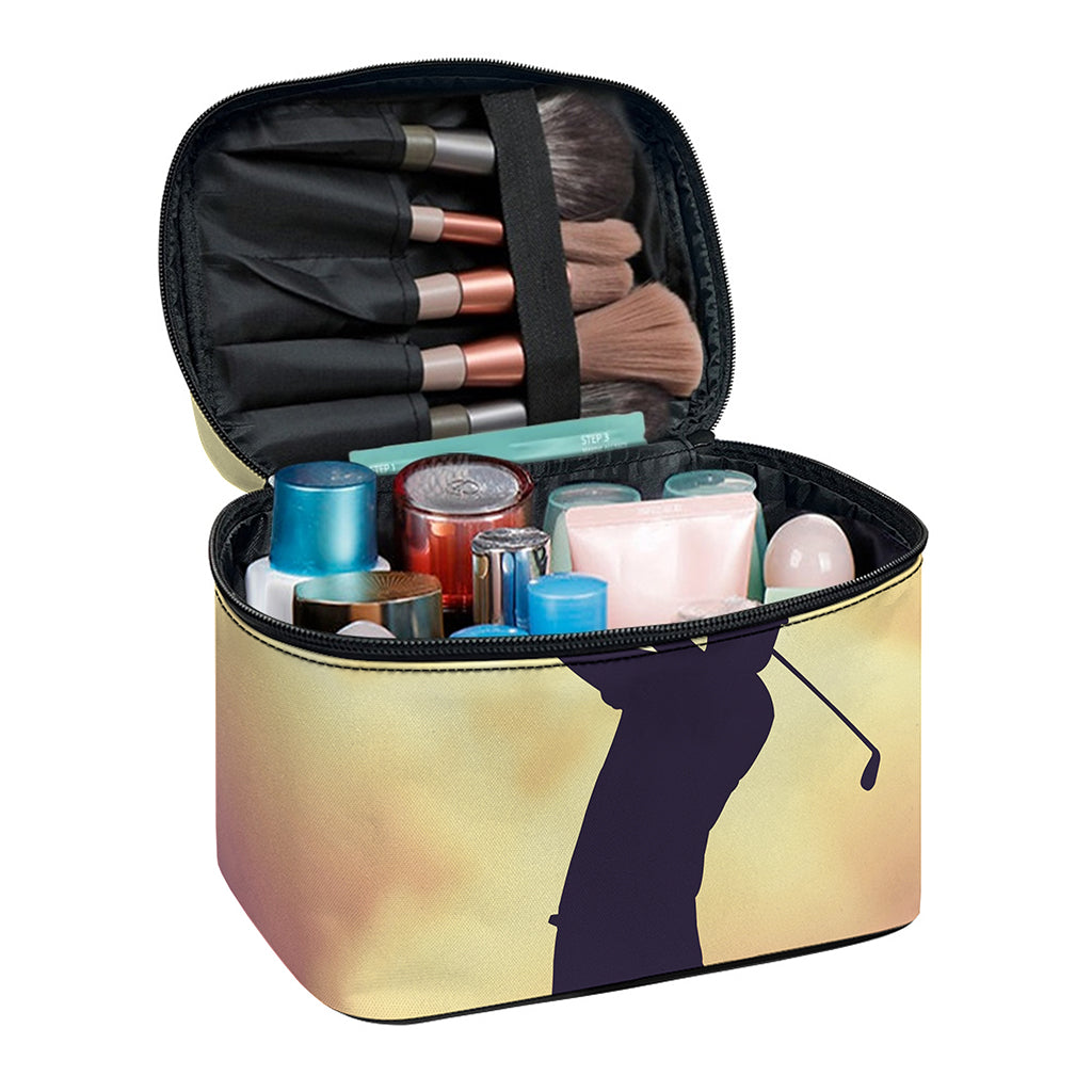 Pro Golf Swing Print Travel Makeup Bag