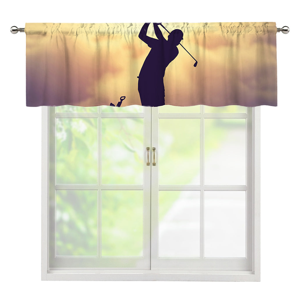 Pro Golf Swing Print Window Valance