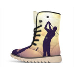 Pro Golf Swing Print Winter Boots