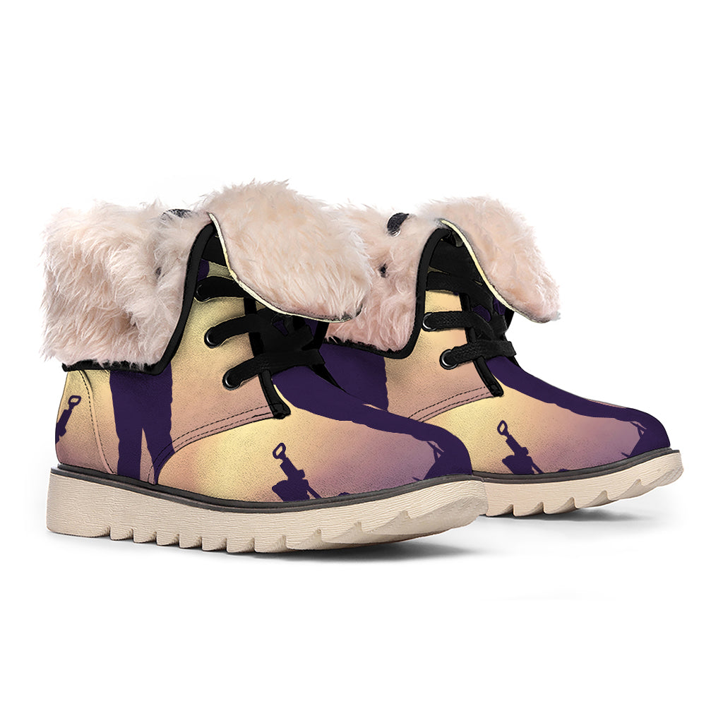 Pro Golf Swing Print Winter Boots