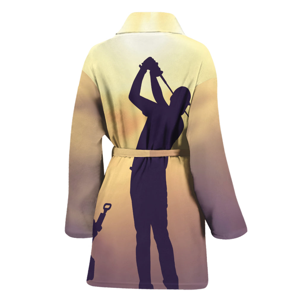 Pro Golf Swing Print Women's Bathrobe