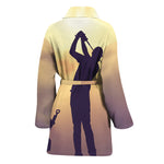 Pro Golf Swing Print Women's Bathrobe