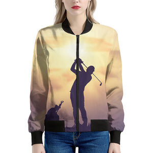 Pro Golf Swing Print Women's Bomber Jacket