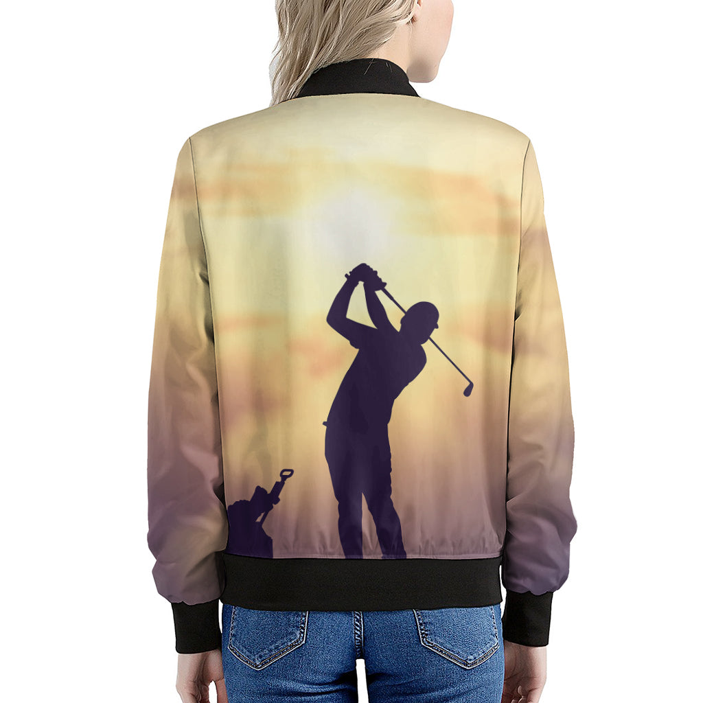 Pro Golf Swing Print Women's Bomber Jacket