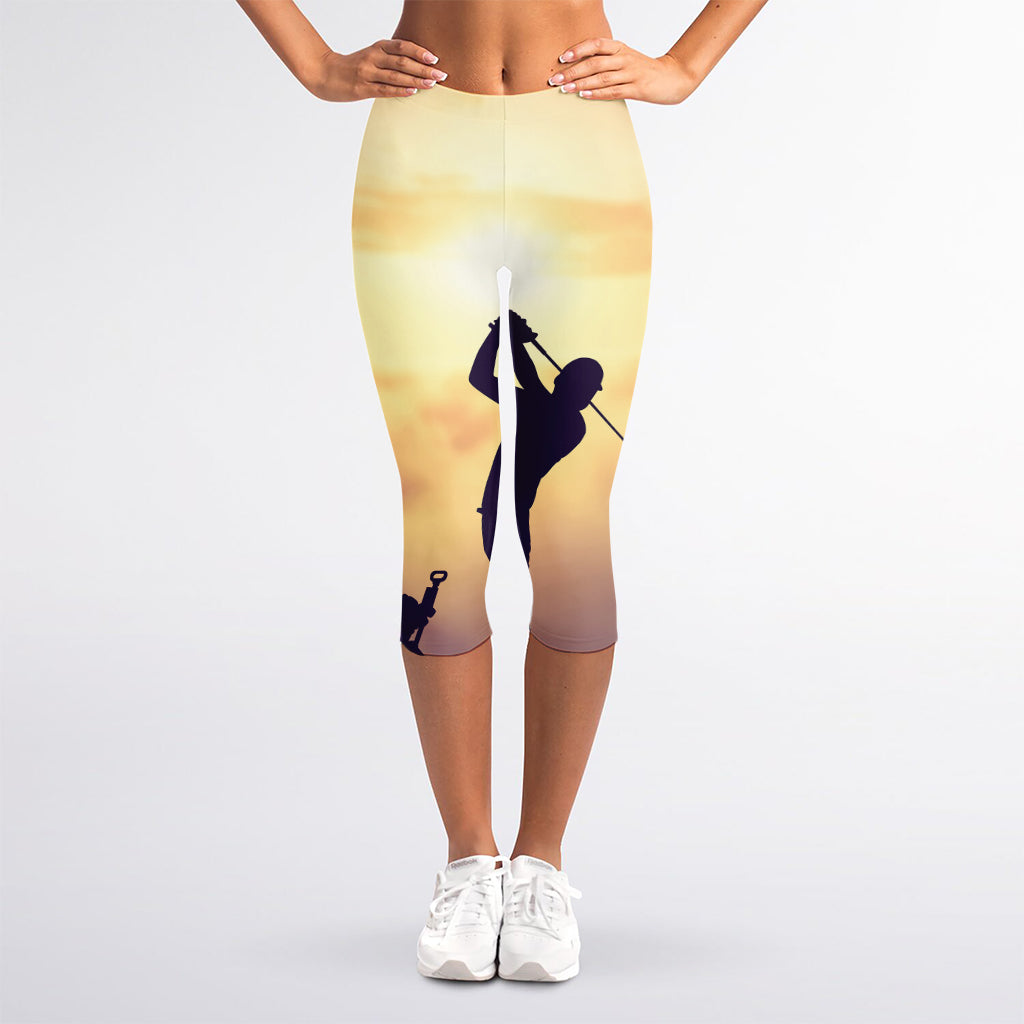 Pro Golf Swing Print Women's Capri Leggings