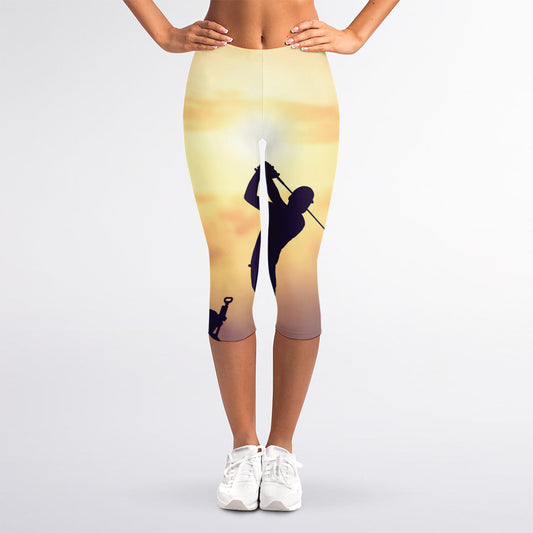 Pro Golf Swing Print Women's Capri Leggings