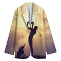 Pro Golf Swing Print Women's Cotton Blazer