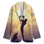 Pro Golf Swing Print Women's Cotton Blazer