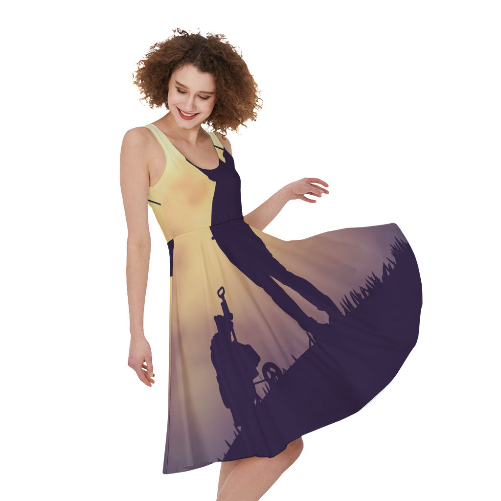 Pro Golf Swing Print Women's Sleeveless Dress