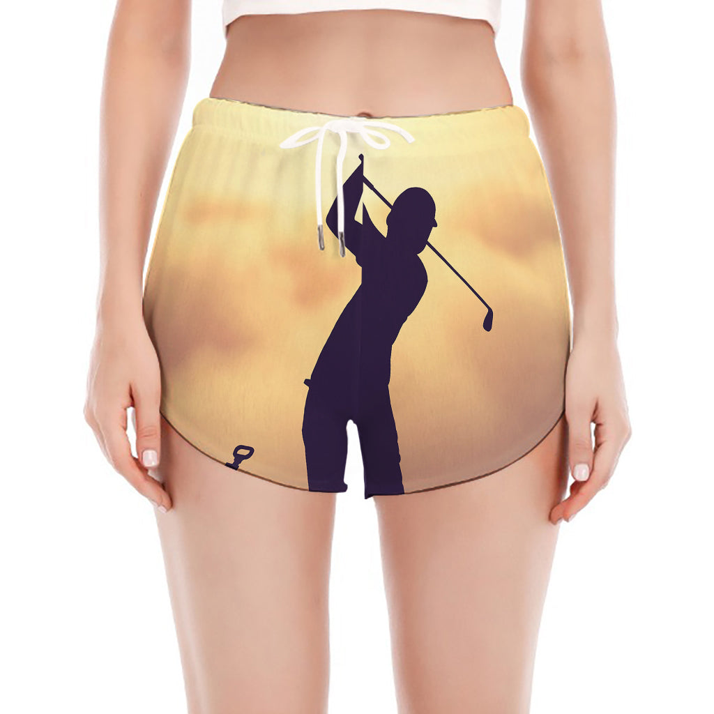 Pro Golf Swing Print Women's Split Running Shorts