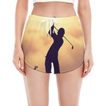 Pro Golf Swing Print Women's Split Running Shorts