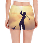 Pro Golf Swing Print Women's Split Running Shorts