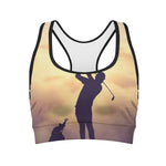 Pro Golf Swing Print Women's Sports Bra